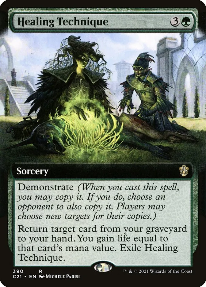 2021 Commander 2021 Healing Technique rare #390 rare card image