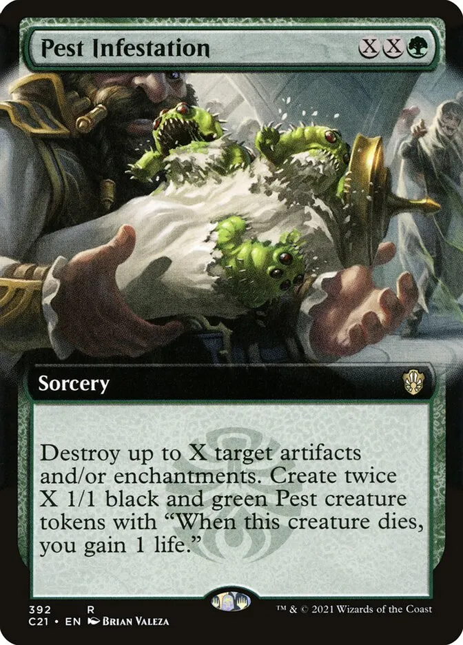 2021 Commander 2021 Pest Infestation [Extended Art] rare #392 rare card image