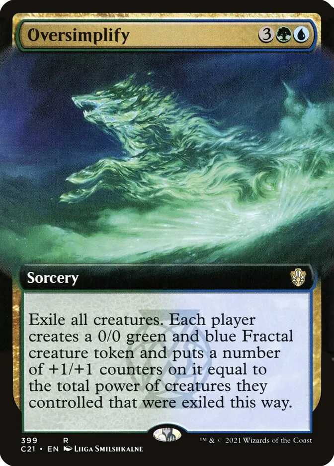 2021 Commander 2021 Oversimplify rare #399 rare card image