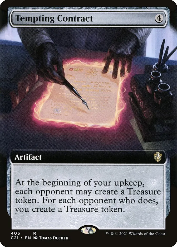 2021 Commander 2021 Tempting Contract rare #405 rare card image