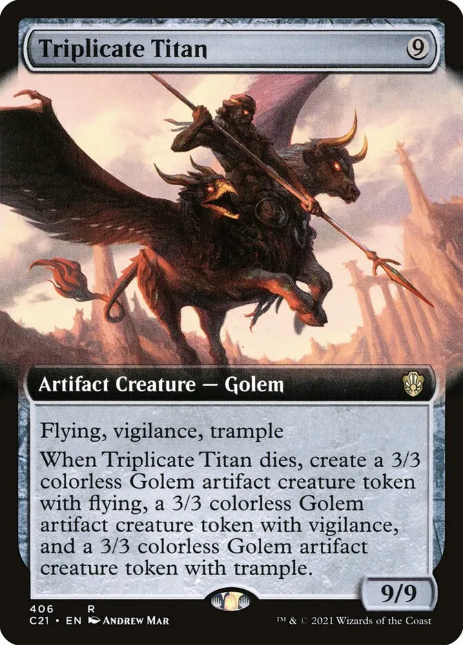 2021 Commander 2021 Triplicate Titan rare #406 rare card image