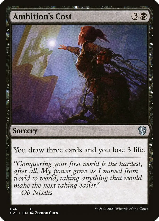 2021 Commander 2021 Ambition's Cost uncommon #134 uncommon card image