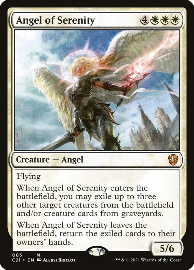 2021 Commander 2021 Angel of Serenity mythic #83 mythic card image