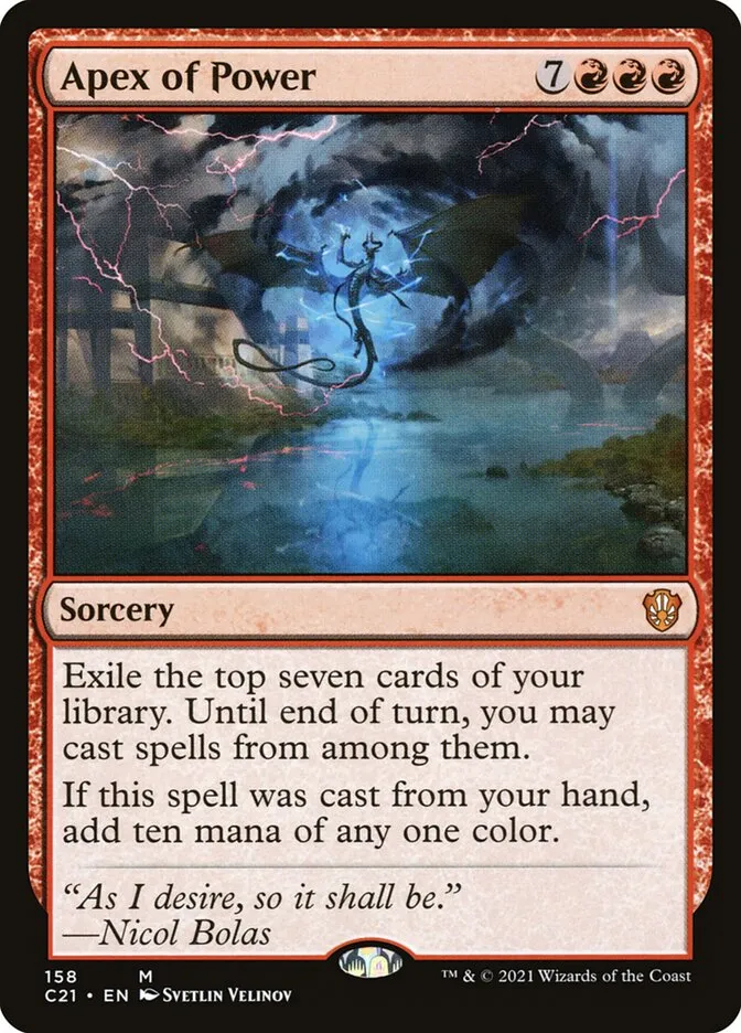 2021 Commander 2021 Apex of Power mythic #158 mythic card image