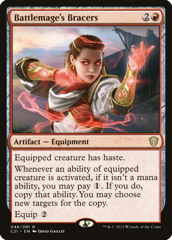 2021 Commander 2021 Battlemage's Bracers rare #48 rare card image