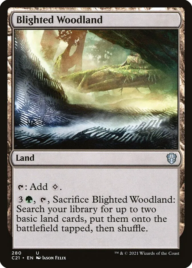 2021 Commander 2021 Blighted Woodland uncommon #280 uncommon card image