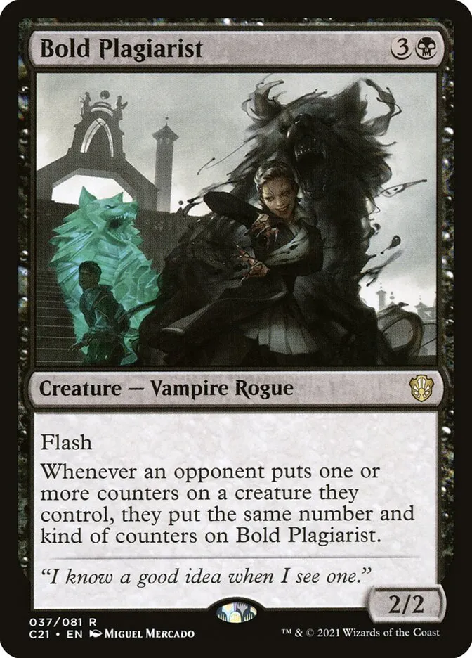 2021 Commander 2021 Bold Plagiarist rare #37 rare card image