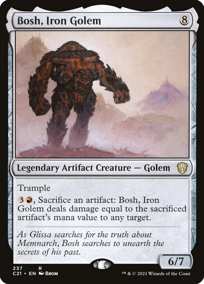 2021 Commander 2021 Bosh, Iron Golem rare #237 rare card image