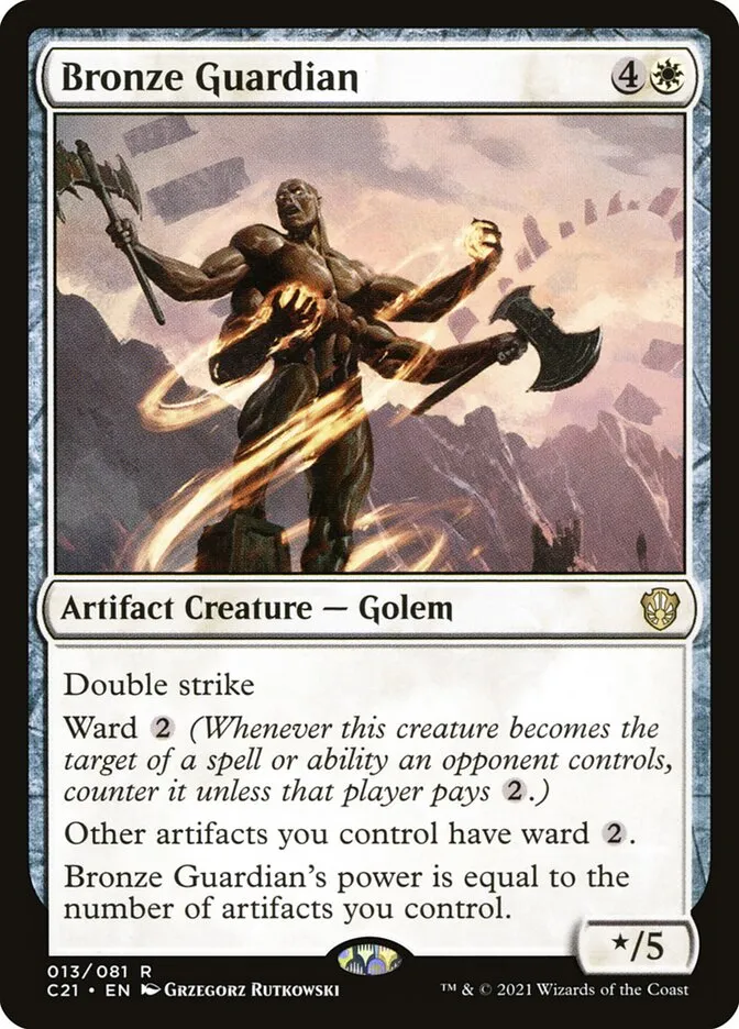 2021 Commander 2021 Bronze Guardian rare #13 rare card image