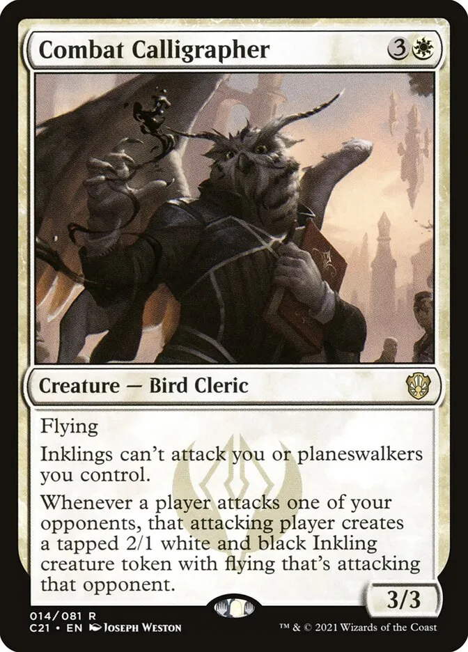 2021 Commander 2021 Combat Calligrapher rare #14 rare card image