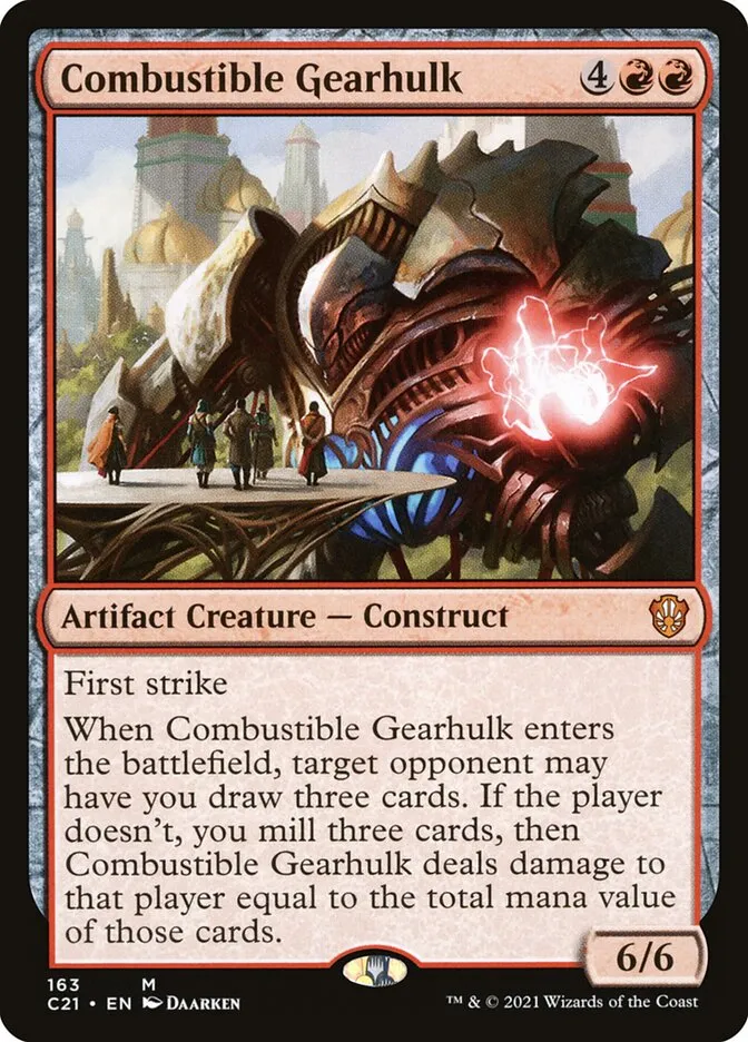 2021 Commander 2021 Combustible Gearhulk mythic #163 mythic card image