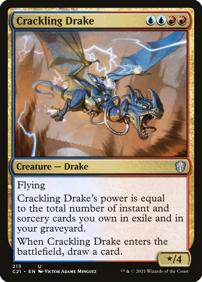 2021 Commander 2021 Crackling Drake uncommon #213 uncommon card image