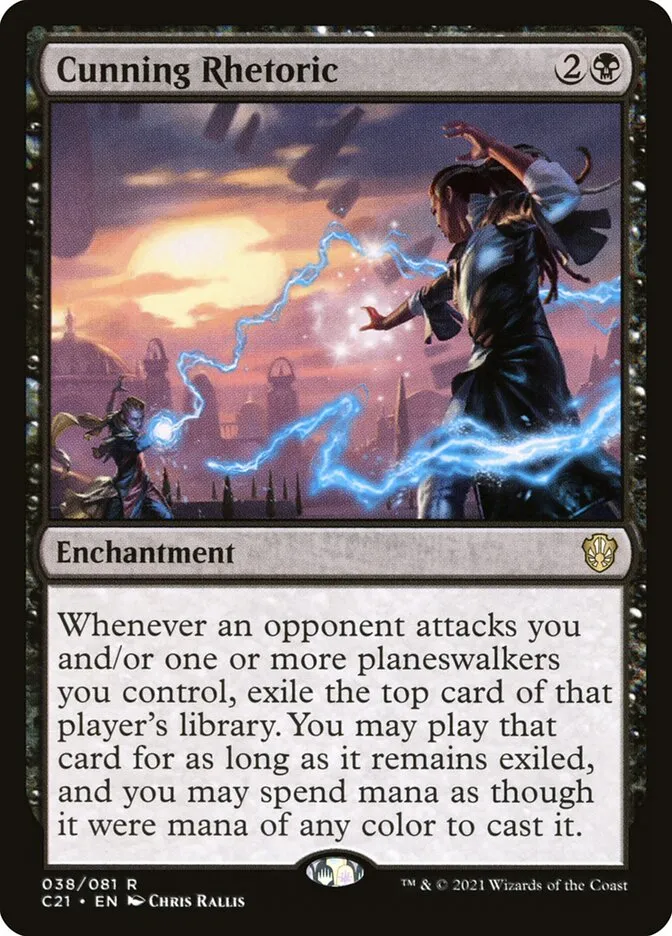 2021 Commander 2021 Cunning Rhetoric rare #38 rare card image