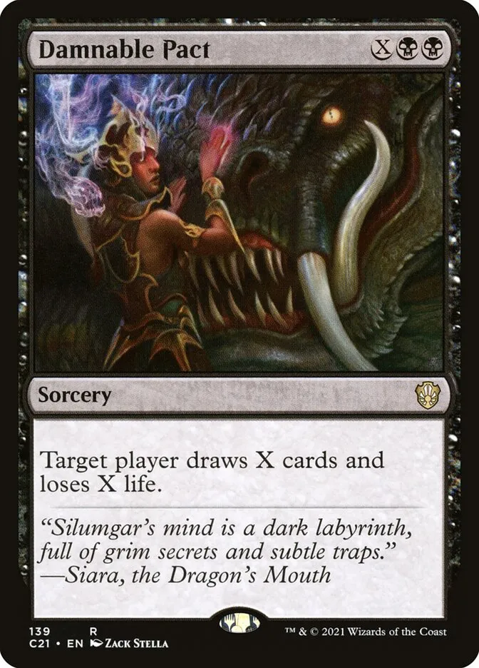 2021 Commander 2021 Damnable Pact rare #139 rare card image