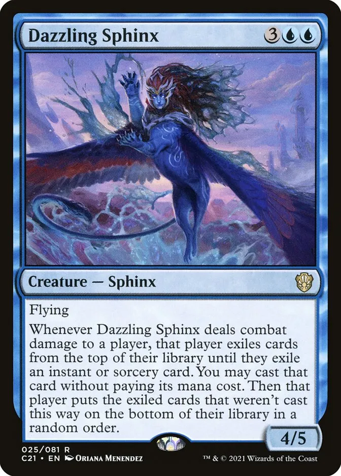 2021 Commander 2021 Dazzling Sphinx rare #25 rare card image