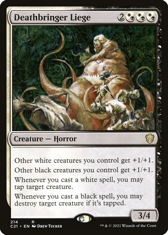 2021 Commander 2021 Deathbringer Liege #214 rare card image