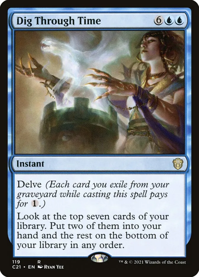 2021 Commander 2021 Dig Through Time rare #119 rare card image