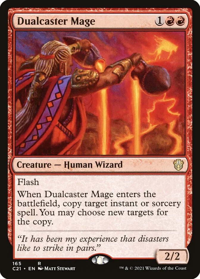 2021 Commander 2021 Dualcaster Mage rare #165 rare card image