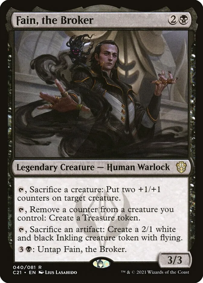 2021 Commander 2021 Fain, the Broker rare #40 rare card image