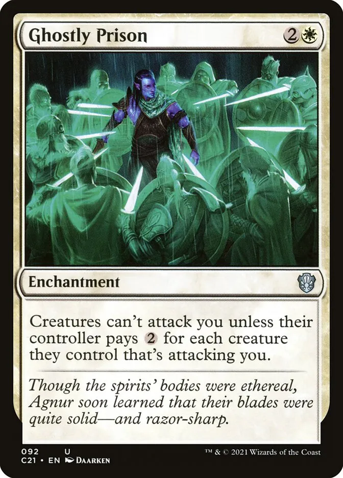 2021 Commander 2021 Ghostly Prison uncommon #92 uncommon card image
