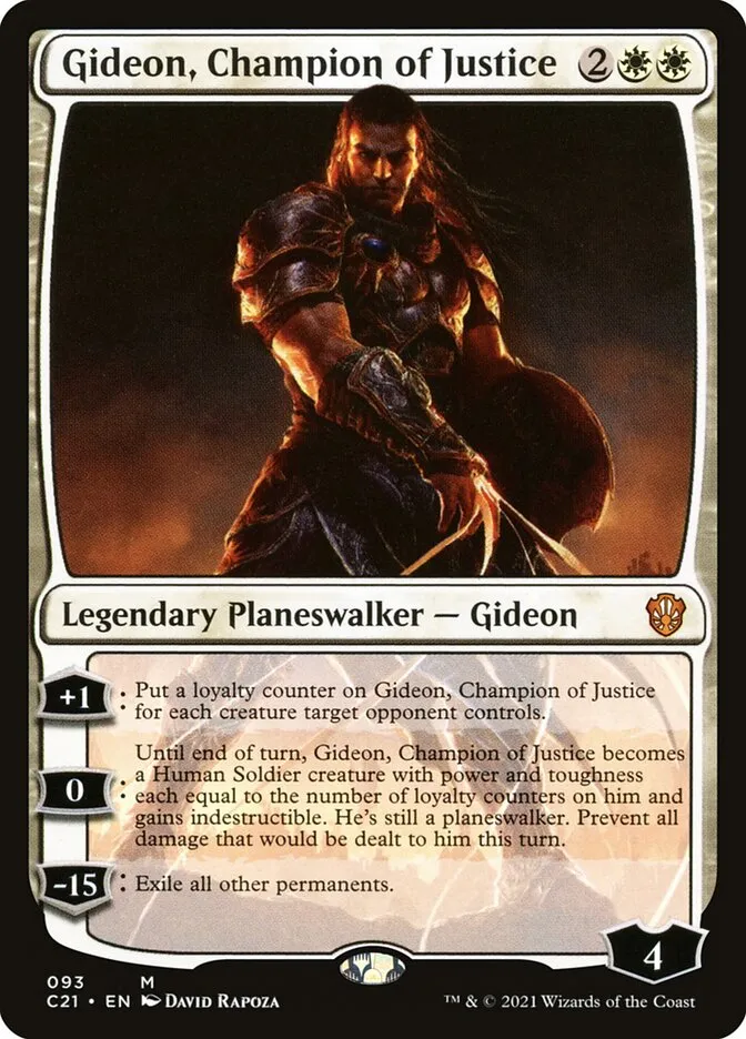 2021 Commander 2021 Gideon, Champion of Justice mythic #93 mythic card image