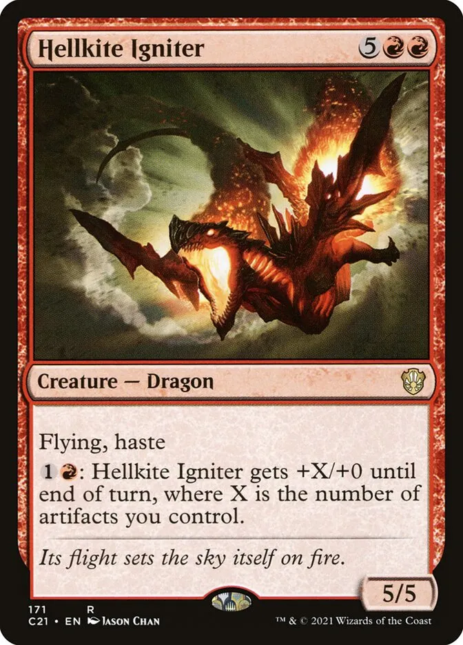 2021 Commander 2021 Hellkite Igniter rare #171 rare card image