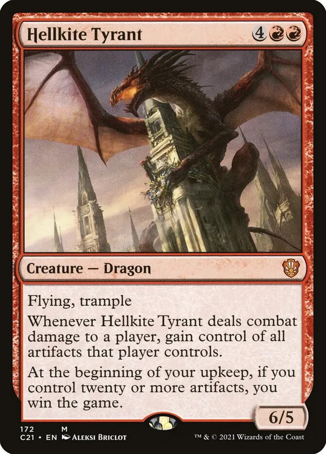2021 Commander 2021 Hellkite Tyrant mythic #172 mythic card image