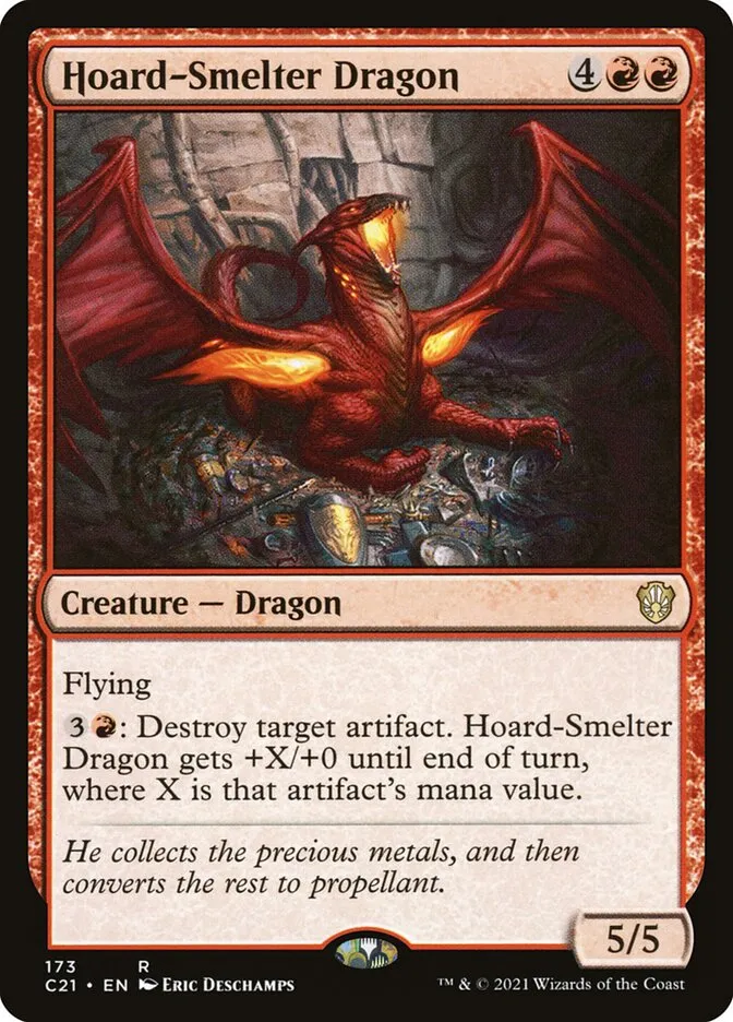 2021 Commander 2021 Hoard-Smelter Dragon #173 rare card image