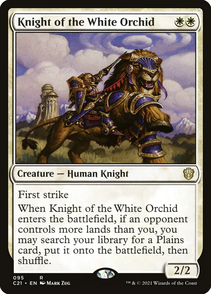 2021 Commander 2021 Knight of the White Orchid rare #95 rare card image