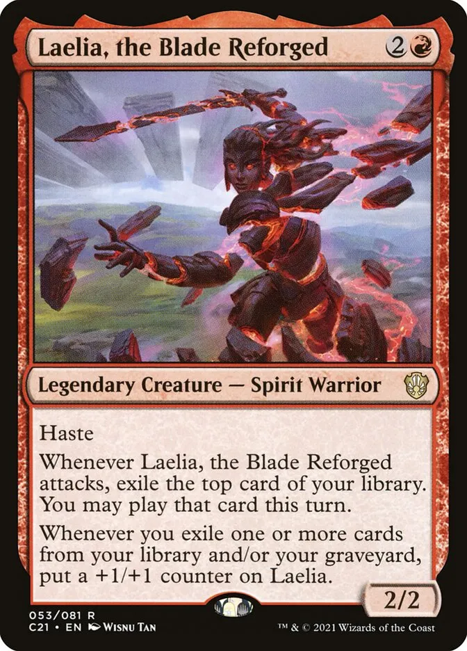 2021 Commander 2021 Laelia, the Blade Reforged rare #53 rare card image