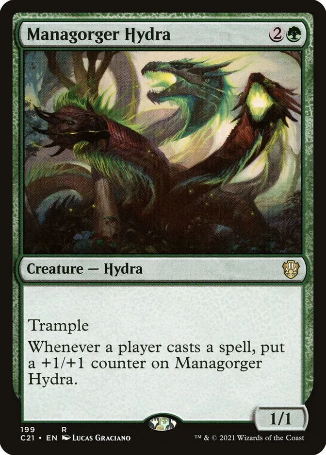 2021 Commander 2021 Managorger Hydra #199 rare card image