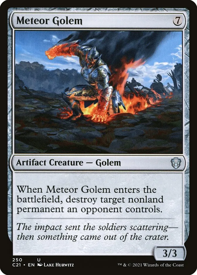 2021 Commander 2021 Meteor Golem uncommon #250 uncommon card image