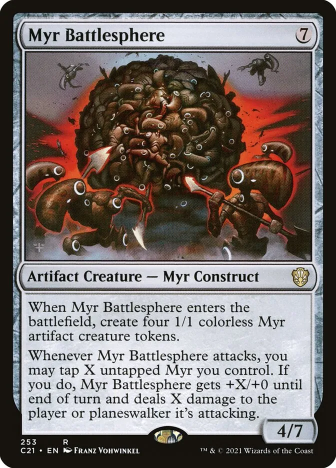 2021 Commander 2021 Myr Battlesphere rare #253 rare card image