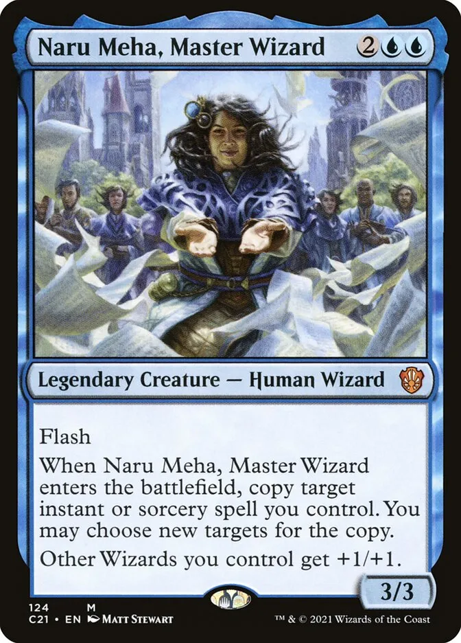 2021 Commander 2021 Naru Meha, Master Wizard mythic #124 mythic card image