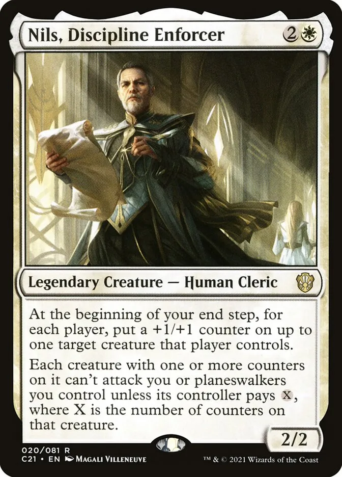 2021 Commander 2021 Nils, Discipline Enforcer rare #20 rare card image