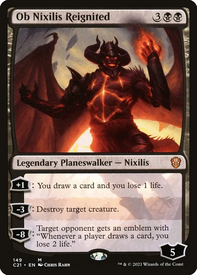 2021 Commander 2021 Ob Nixilis Reignited mythic #149 mythic card image