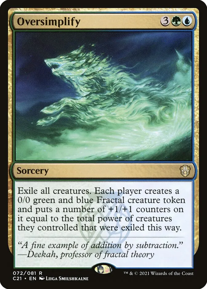 2021 Commander 2021 Oversimplify rare #72 rare card image