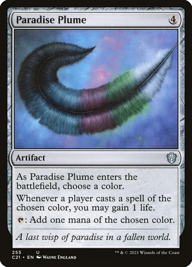 2021 Commander 2021 Paradise Plume uncommon #255 uncommon card image