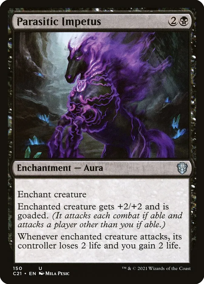 2021 Commander 2021 Parasitic Impetus uncommon #150 uncommon card image