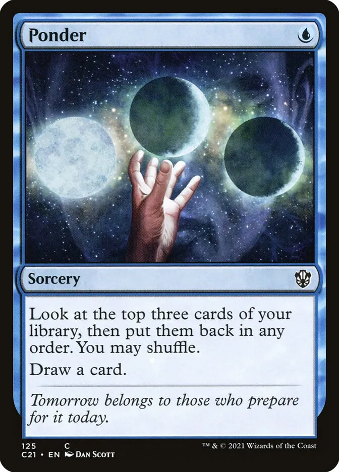 2021 Commander 2021 Ponder common #125 common card image