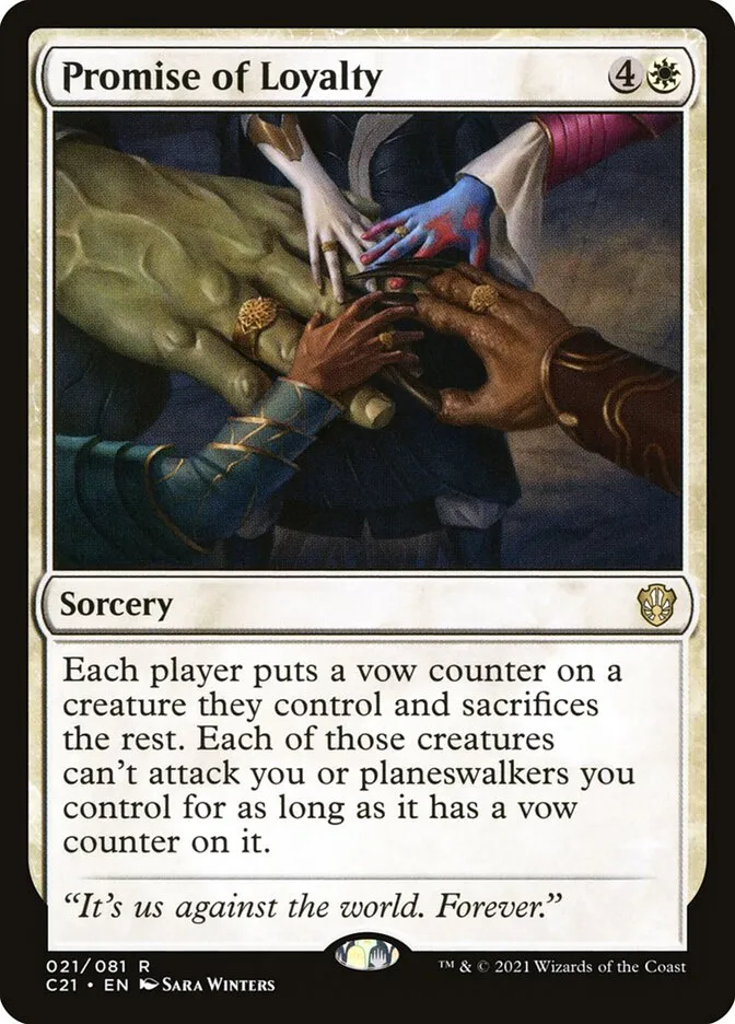 2021 Commander 2021 Promise of Loyalty rare #21 rare card image