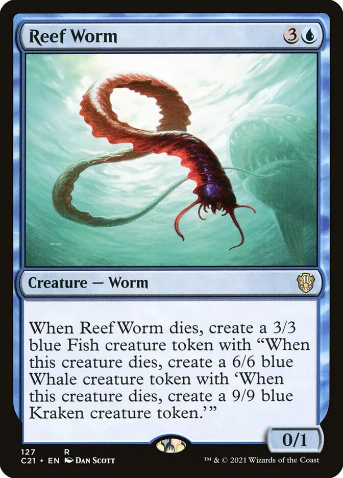 2021 Commander 2021 Reef Worm rare #127 rare card image