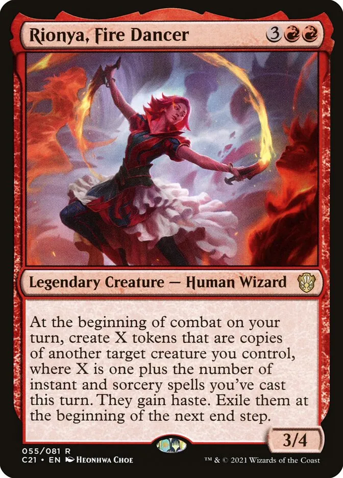 2021 Commander 2021 Rionya, Fire Dancer rare #55 rare card image