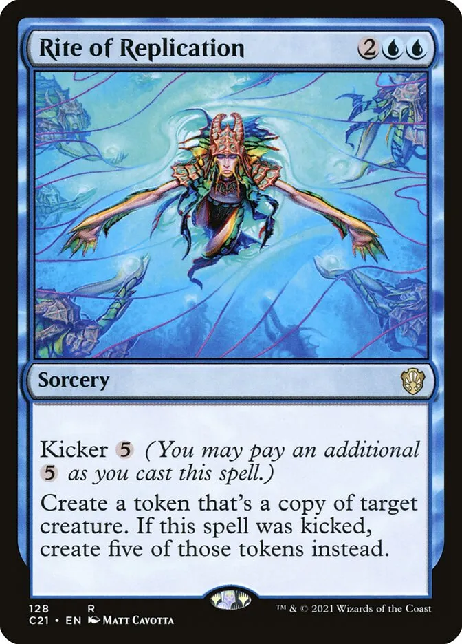 2021 Commander 2021 Rite of Replication rare #128 rare card image