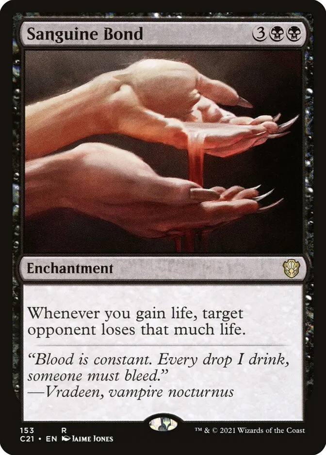 2021 Commander 2021 Sanguine Bond #153 rare card image