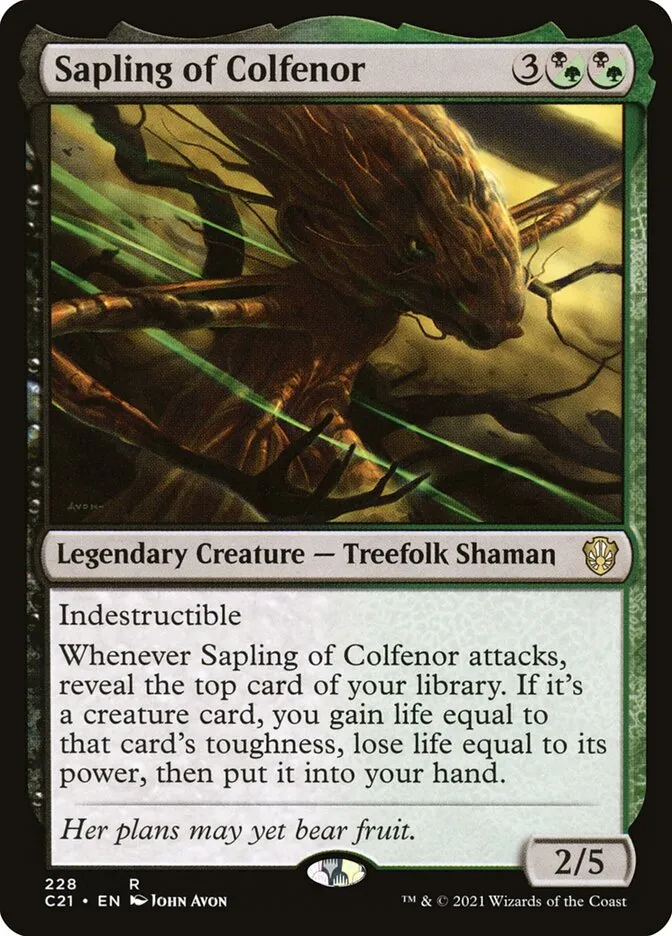 2021 Commander 2021 Sapling of Colfenor #228 rare card image