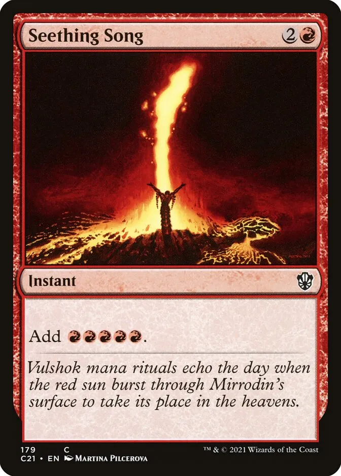 2021 Commander 2021 Seething Song common #179 common card image