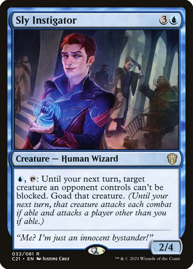 2021 Commander 2021 Sly Instigator rare #32 rare card image
