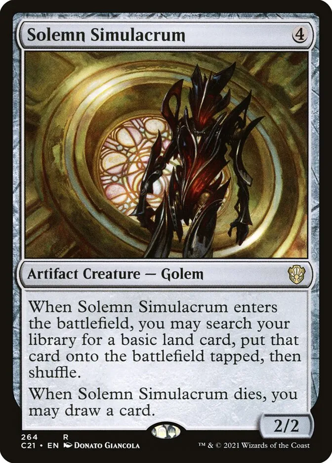 2021 Commander 2021 Solemn Simulacrum rare #264 rare card image