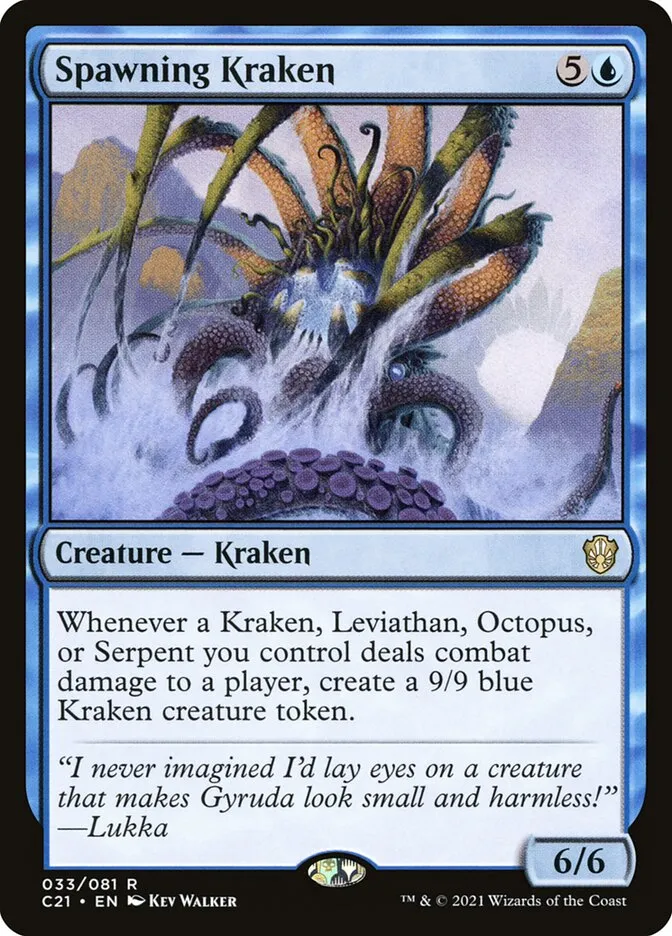 2021 Commander 2021 Spawning Kraken rare #33 rare card image